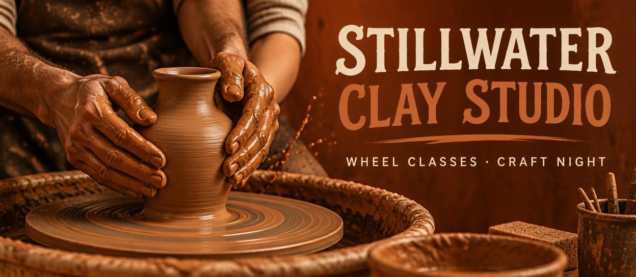 Practice ad for Stillwater Clay Studio